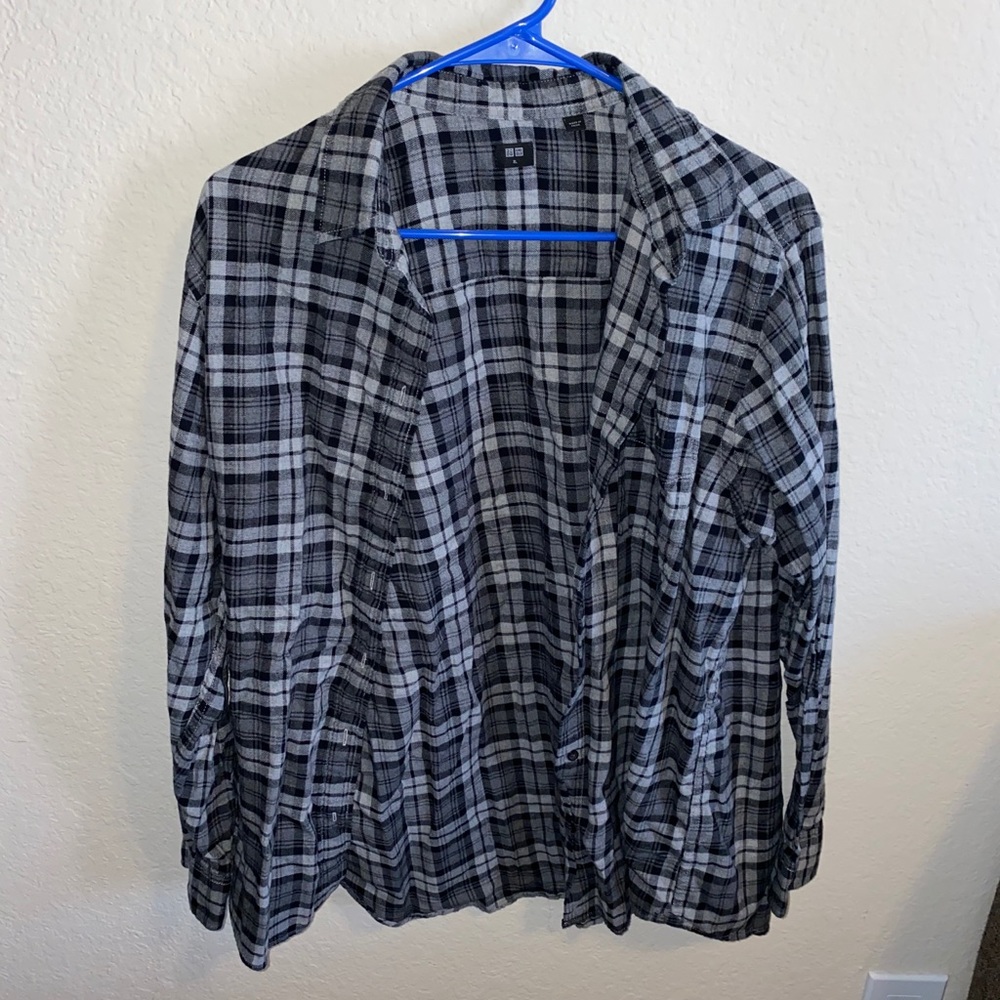 Black Plaid Button Up